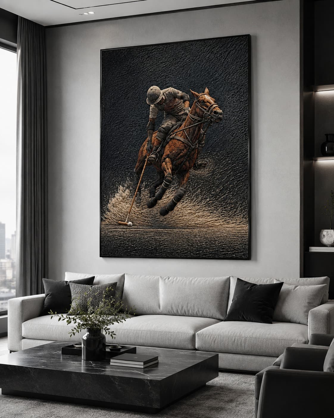 The Equestrian Polo — Embroidered Horse Wall Art