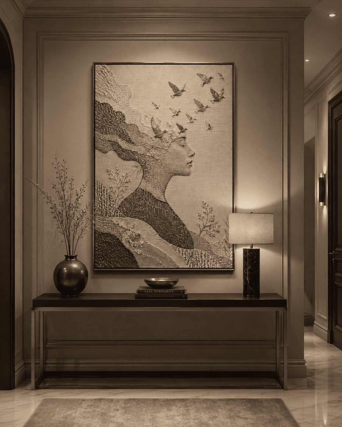 Whispers of Freedom - Embroidered Wall Art — embroidered wall art by Dectorre